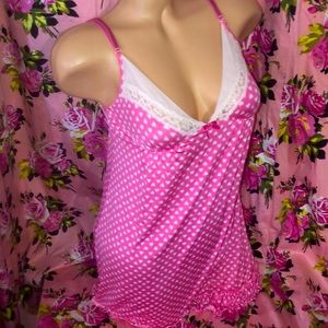Betsey Johnson pink heart pinup sexy nightie dress